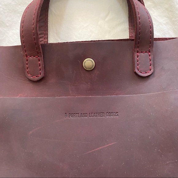 Portland Leather Goods Mini Tote Crossbody in Merlot - Picture 2 of 7